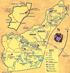 Hluhluwe Game Reserve Map