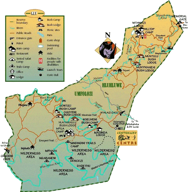 Hluhluwe Game Reserve Safari Prices Gate Times 6 hluhluwe Gate info map