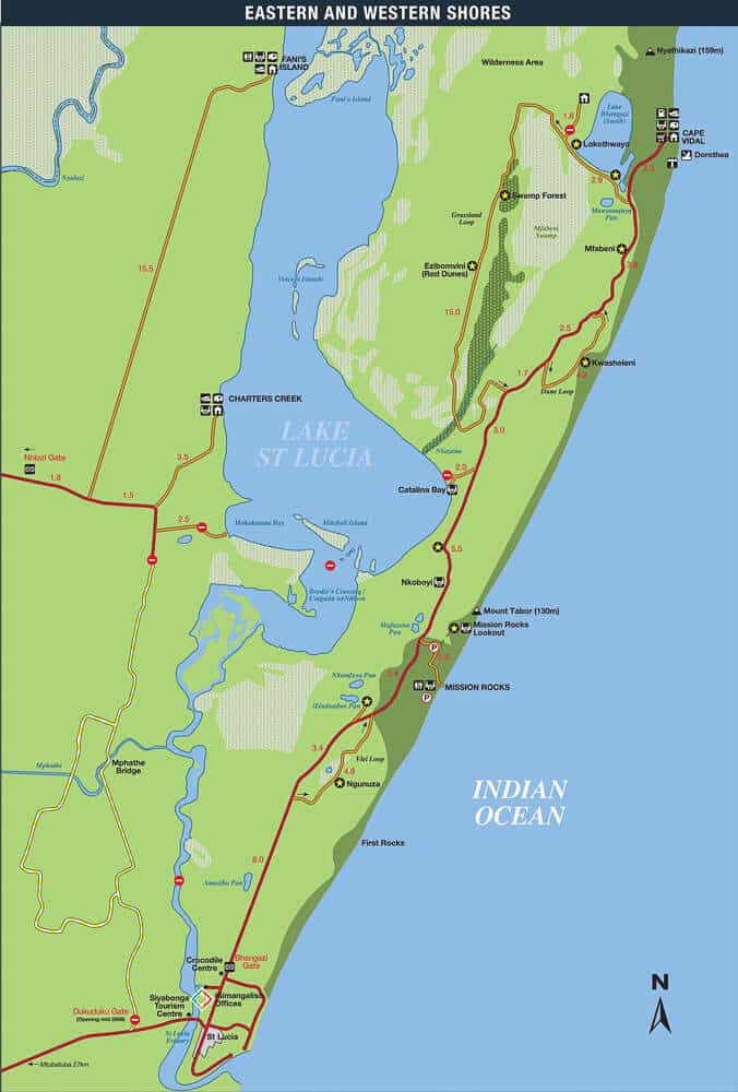 Cape Vidal Accommodation 3 cape vidal map