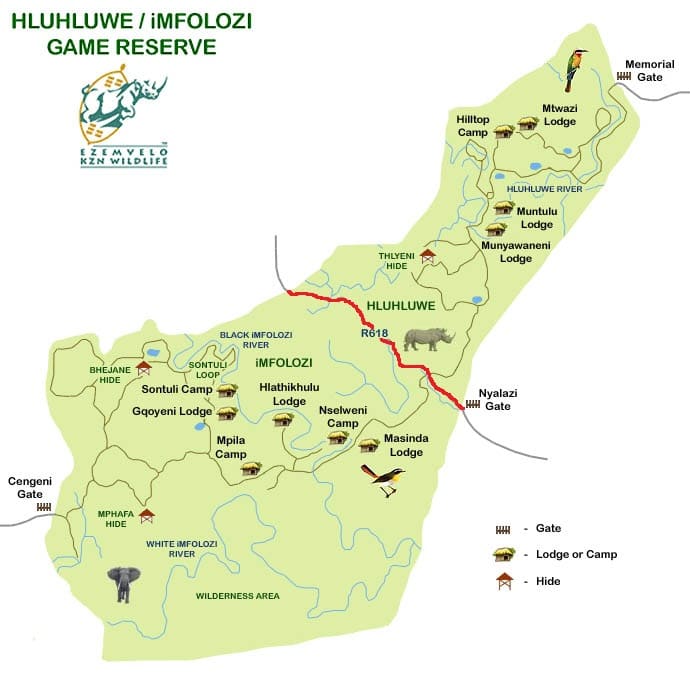 Hluhluwe Imfolozi Park 1 dipicting the 2 sides of the Hluhluwe-Imfolozi Park