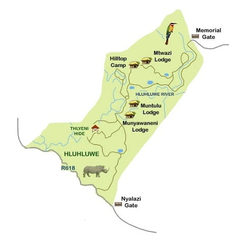 hluhluwe kwazulu natal map