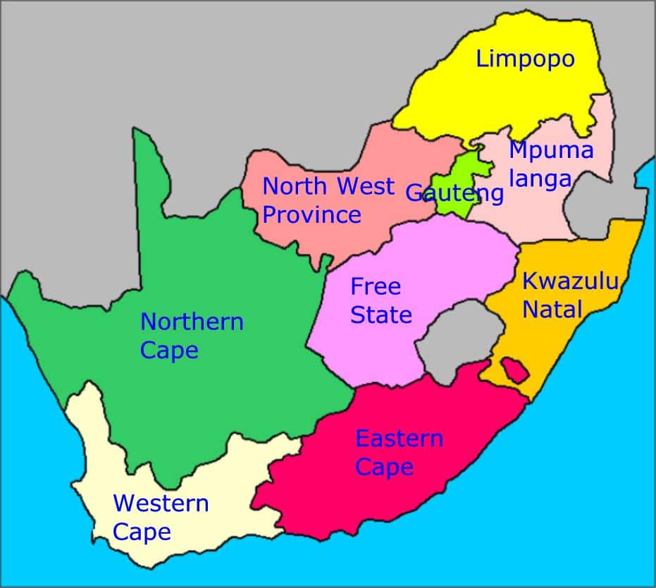 Safari Packages 1 s a map with provinces